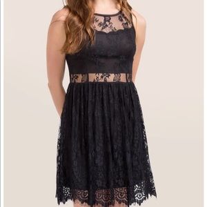 Francesca’s black lace dress